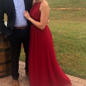 David’s Bridal Red Bridesmaid Dress